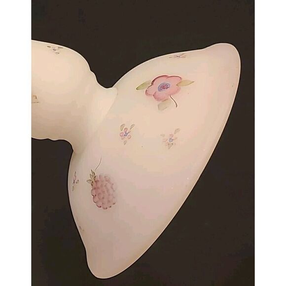 Fenton Glass Berries & Blossoms Candlestick Holder Satin Custard Only (1) 6" - Picture 11 of 11